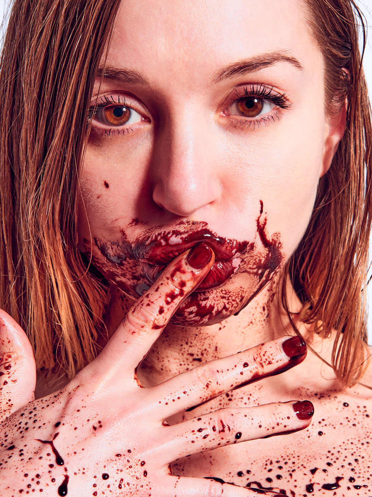 Galina Fedorova Chocolate Covered Nude messy erotic art photography chocolate sauce by Cinaed Dane