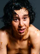 German model Ulah Bauer Wet Papaya messy orange papaya fruit explicit nude Barcelona photographer Cinaed Dane