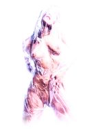 Bella Kidagakash Black & Blue anonymous nude photography black scarf blue backdrop by Cinaed Dane